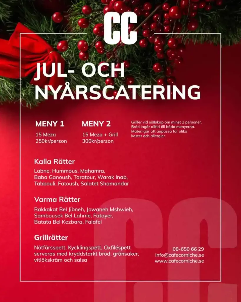Café Corniche Menykort